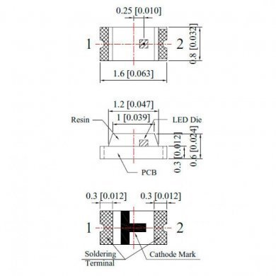 LED BRANCO SMD 0603 3.3V 30MA (Rolo 4000 UND)