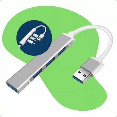 Lotus hub USB-A para 1x USB 3.0 e 3x USB 2.0