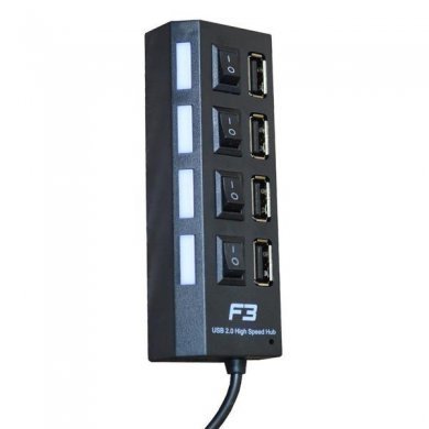 Hub USB 2.0 4 Portas Com Chave de Energia