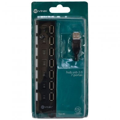 HUV-40 Vinik Hub USB 2.0 7 Portas com Led Indicador
