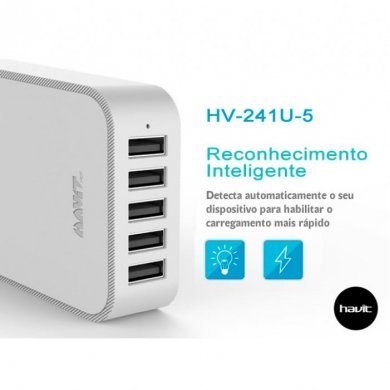HV-241U-5 Havit Carregador USB de Mesa de 5 Portas