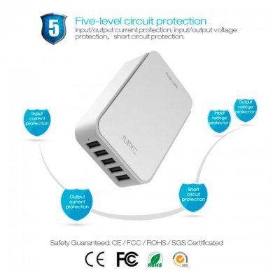 Havit Carregador USB de Mesa de 5 Portas