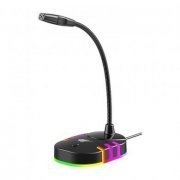 Havit Microfone de Mesa Gamer LED RGB USB Plug and Play, Design Compacto com Pescoço Ajustável
