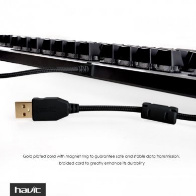 HV-KB366L Havit Teclado Mecanico LEDs RGB com Fio