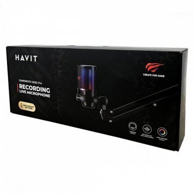 Havit microfone Gamernote GK50 Pro USB braço articulado