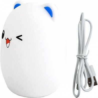 Luminaria silicone de gatinho touch LED colorido