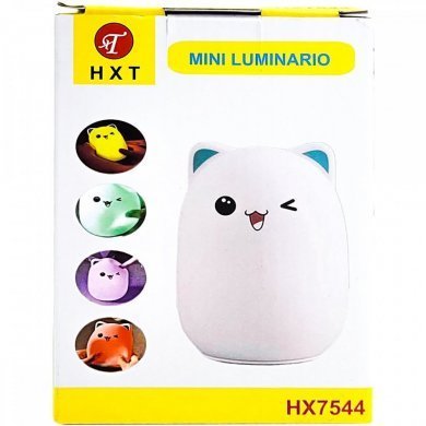Luminaria silicone de gatinho touch LED colorido