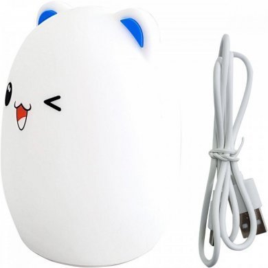 Luminaria silicone de gatinho touch LED colorido