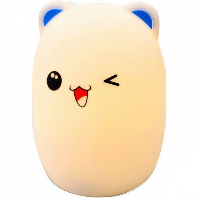 Luminaria silicone de gatinho touch LED colorido