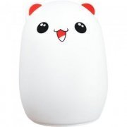 Luminaria silicone de gatinho touch LED colorido bran ...