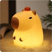 Luminaria silicone Capivara touch LED colorido com ba ...