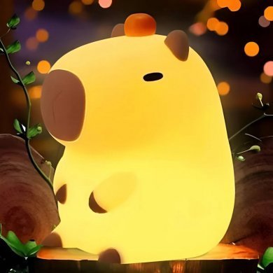 Luminaria silicone Capivara touch LED colorido