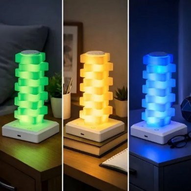 Luminaria atmosfera articulada RGB com controle por toque