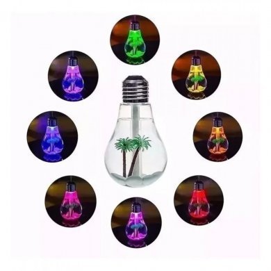 Mini umidificador em Formato de Lâmpada com led
