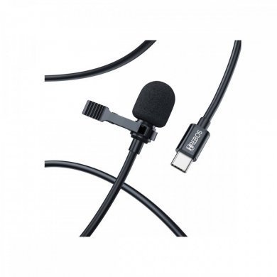 HREBOS Microfone de lapela USB C 1.5m