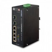 Planet Switch Industrial 4-Port 10/100/1000T 802.3a PoE + 2-Port 100/1000/2500X SFP
