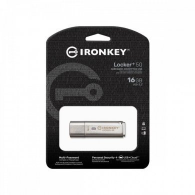 IKLP50/16GB Kingston Pendrive 16GB IronKey Locker+ criptografia