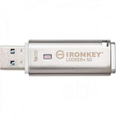 IKLP50/16GB Kingston Pendrive 16GB IronKey Locker+ criptografia
