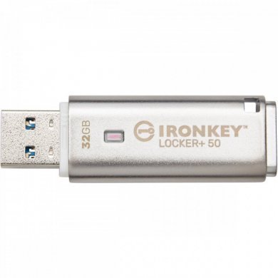 IKLP50/32GB Kingston Pendrive 32GB IronKey Locker+ criptografia