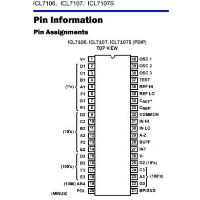 ILC7107CPLZ 3x Ci ILC7107CPLZ conversor A/D para Display de 7 segmentos