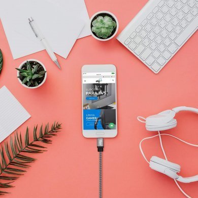 INX510GY ELG cabo micro USB blindado inox conector aluminio