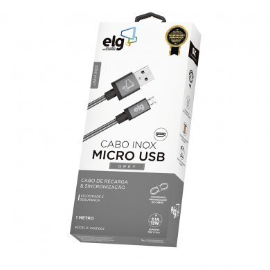 ELG cabo micro USB blindado inox conector aluminio