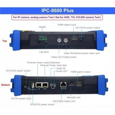 Testador Câmera IPC-8600 Plus CCTV IP + Analógico