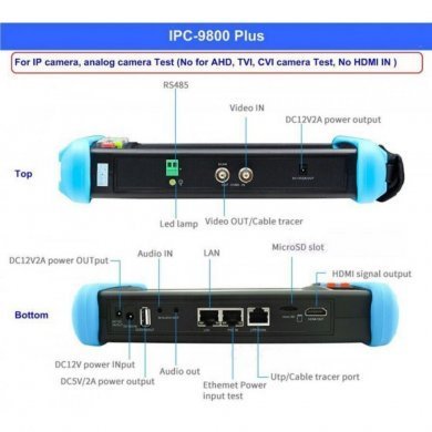 Testador Câmera IPC-9800 Plus+ CCTV IP e Analógica
