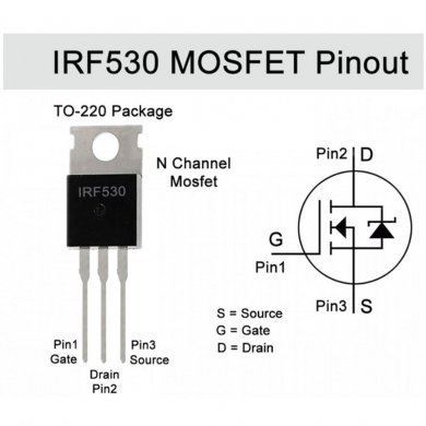 Transistor Mosfet IRF530N Canal-N (Kit 2x unidades)