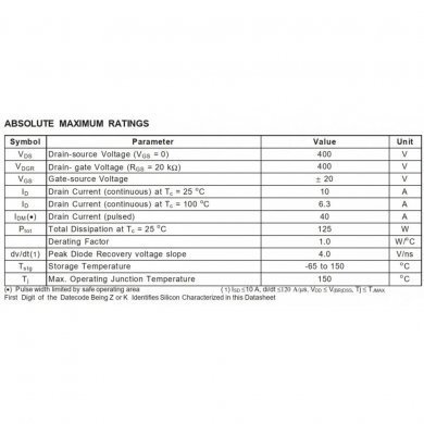 Transistor Mosfet original IOR IRF740 (Kit 4x)