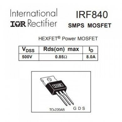 Power N-Channel Mosfet 500V 8A TO220AB