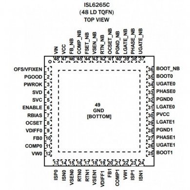 ISL6265CHRTZ Ci PWM 6265C SMD TQFN-48 6x6mm (Kit com 5x)
