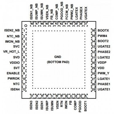 ISL6377HRZ CI regulador de tensão ISL6377 PWM QFN48 SMD