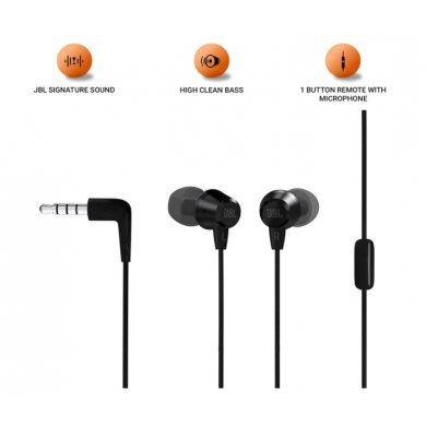 JBL fone de ouvido C50HI in-ear preto