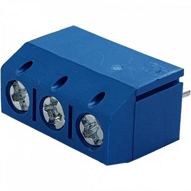 Borne KRE 3 vias plástico azul 10mm (Kit 10x und)