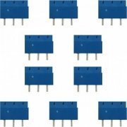 Borne KRE 3 vias plástico azul 10mm (Kit 10x und) Ki ...