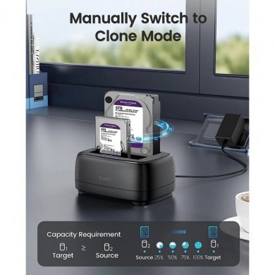 JC-DD28U3-C Orico Dock Station 2 baias SATA 2.5/3.5 USB-C