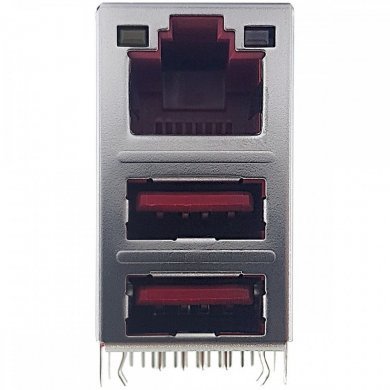 JFM38U1M-F1VF-4F Conector USB e RJ45 integrado placa mãe (Kit 5x)