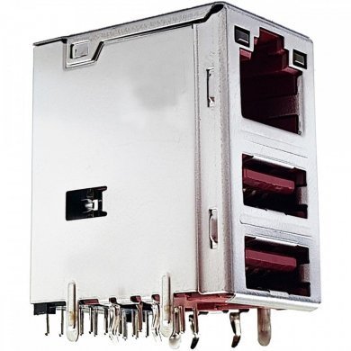 JFM38U1M-F1VF-4F Conector USB e RJ45 integrado placa mãe (Kit 5x)