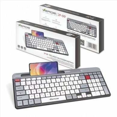 JP-09 Verde Teclado Ultrafino USB com apoio para celular