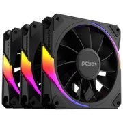 Pcyes kit 3 cooler Sangue Frio 3 ARGB Reverse Black Vulcan 120mm, PWM 4 pin, ARGB 3 pin 5V