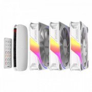 PCYes kit 3 cooler Sangue Frio 3 ARGB white ghost 120mm com controladora PWM 4 pinos + ARGB 3 pinos