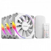 PCYes kit 3 cooler Sangue Frio 3 ARGB white ghost 120mm com controladora PWM 4 pinos + ARGB 3 pinos