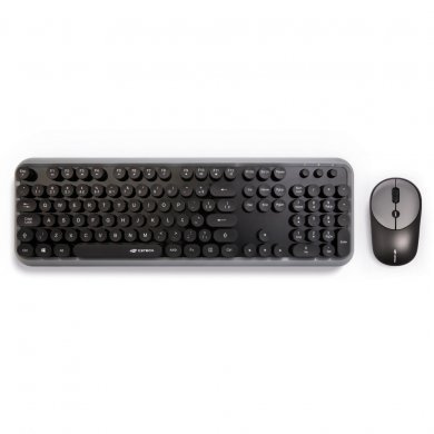 Kit Teclado e Mouse Wireless Óptico Led 1600 Dpis Preto/cinza K-w200bgy C3 Tech