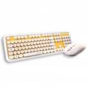 C3 Tech Kit Teclado e Mouse K-W200WYL sem fio Branco/Laranja