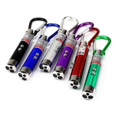 kapbom 3 em 1 mini chaveiro lanterna LED laser red