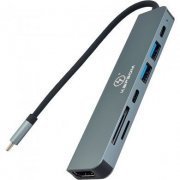 Kapbom Docking station USB-C 7 em 1 HDMI 4K 2x USB-C/USB 2.0/USB 3.0/ HDMI/Micro SD/SD