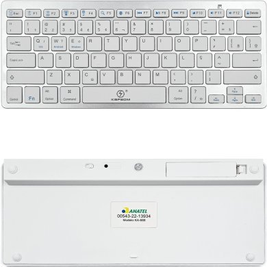 KA-689 Kapbom mini teclado slim sem fio bluetooth ABNT2 branco