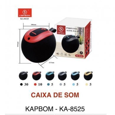 KA-8525 Kapbom Caixa de Som Portátil Bluetooth 5W RMS