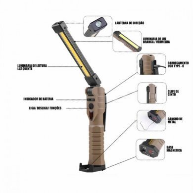 Kapbom bastão de luz 50W mutifunção recarregável